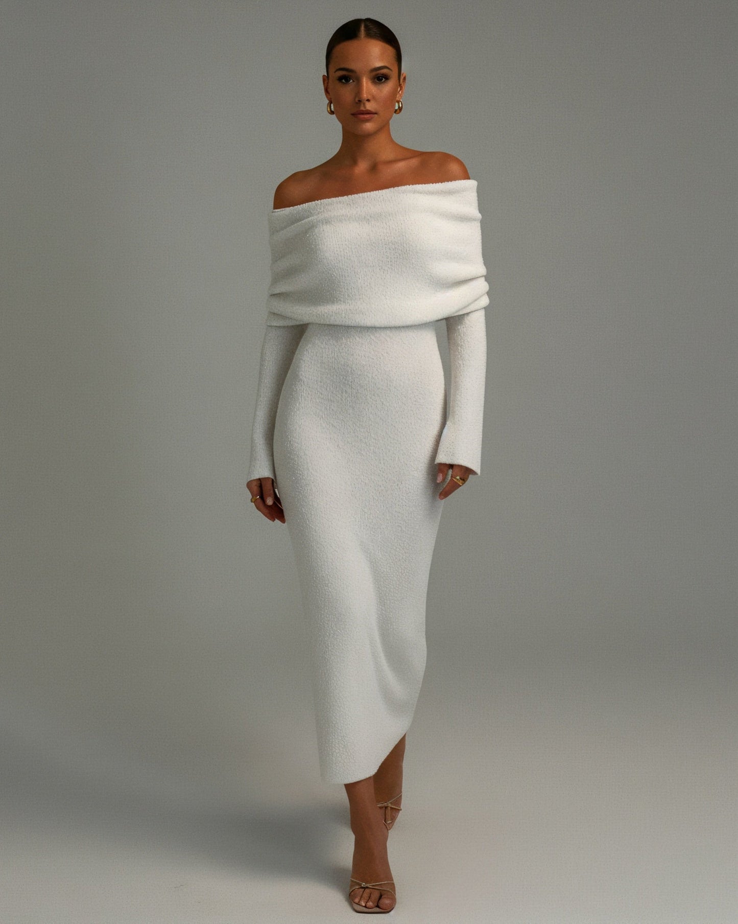 ANGELICA Knit Off-Shoulder Maxi Dress