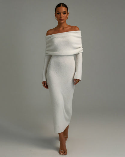 ANGELICA Knit Off-Shoulder Maxi Dress