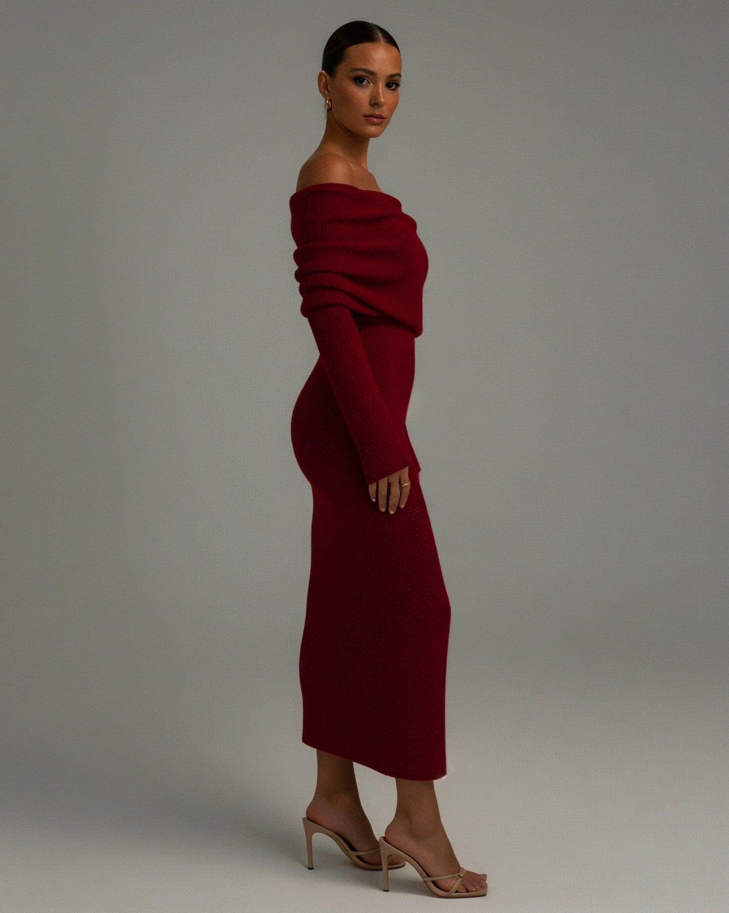 ANGELICA Knit Off-Shoulder Maxi Dress