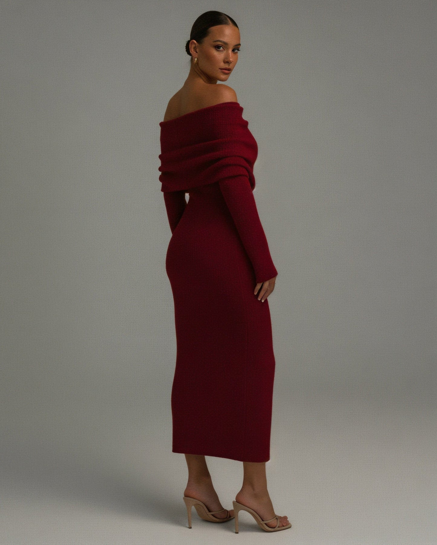 ANGELICA Knit Off-Shoulder Maxi Dress